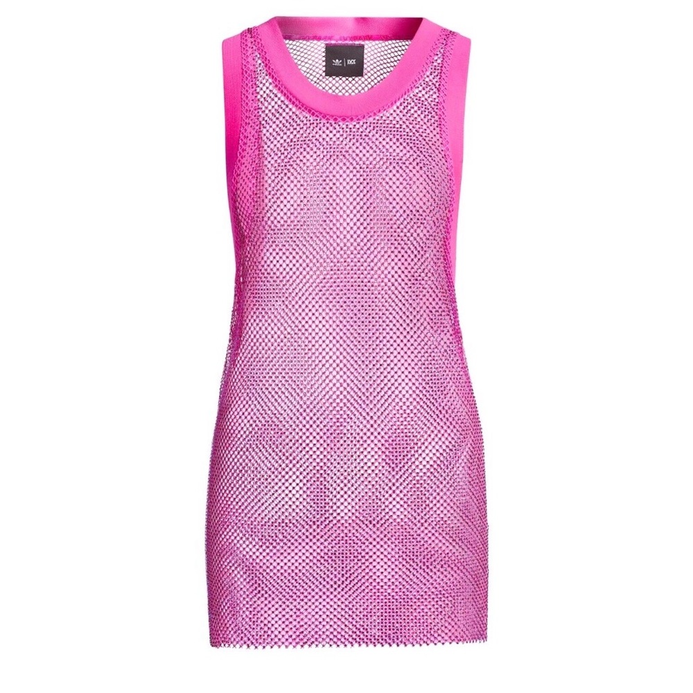 adidas Originals Triple Shock Pink Crystal Rhinestones Tank Top Beyonce IVY PARK - Picture 7 of 9